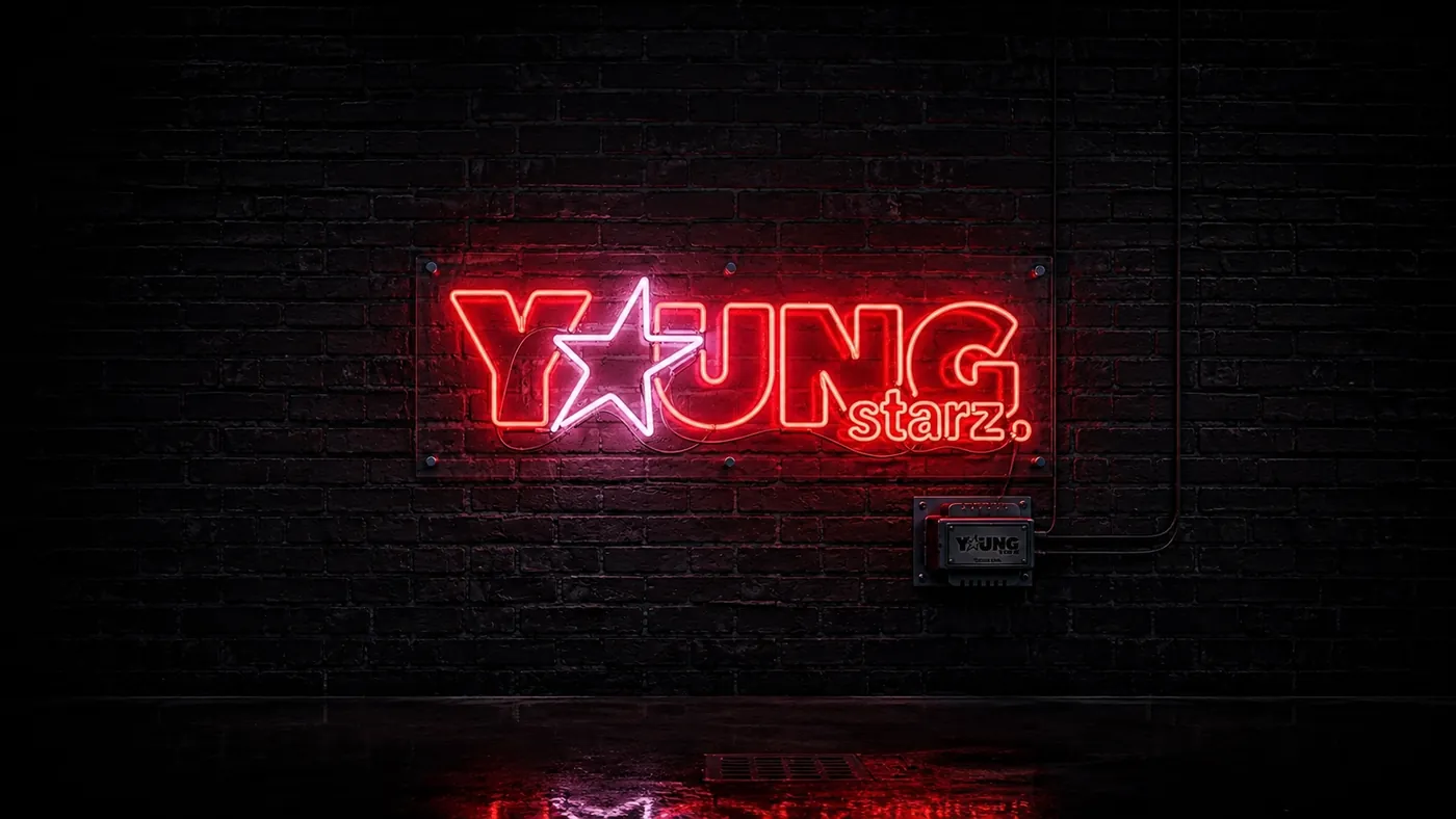 Youngstarz neon studio identity