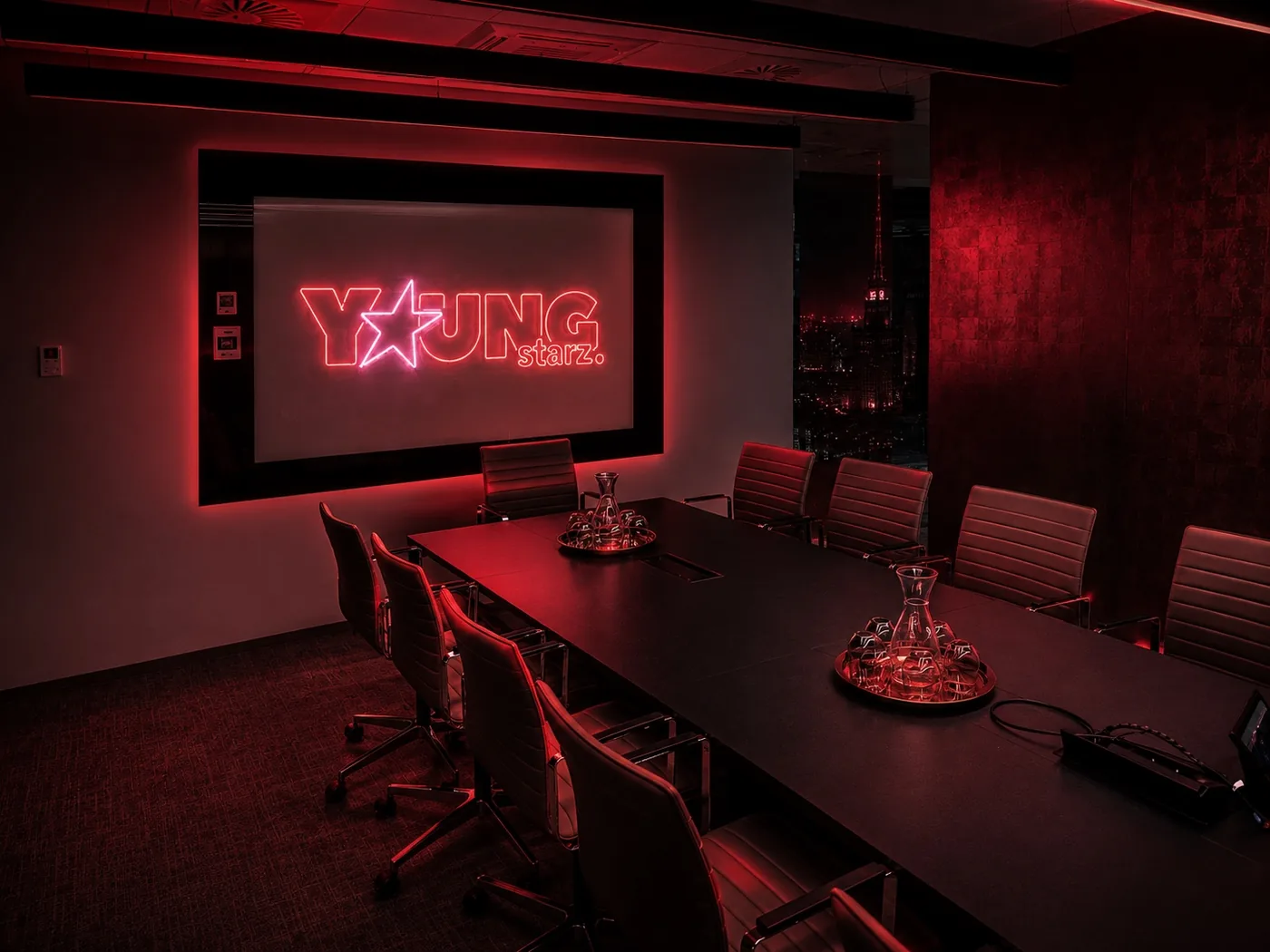Youngstarz podcast conference room at Q22